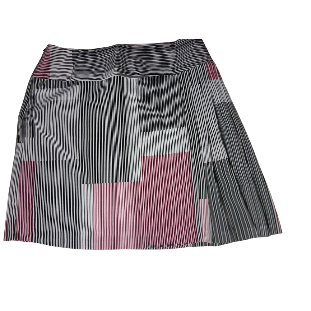 Worthington Womens Pink Black Striped Geometric A-Line Skirt Size 18 Knee Length